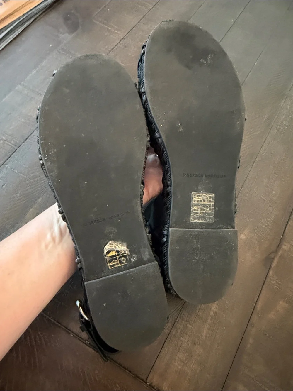 Sigerson Morrison Jacky Black Leather Espadrille Platform Sandals